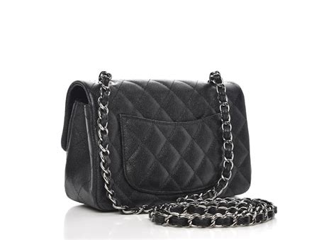 Chanel Mini Rectangular Flap 18C Black Iridescent Black Caviar